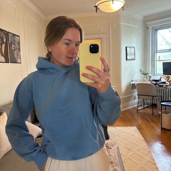 TNA Cozy Fleece Hoodie & Shorts Set - Grey Lilac (XS Hoodie, M Shorts) - Picture 9 of 9